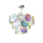 Люстра с каскадом из круглых разноцветных стеклянных дисков Mother of Pearl Iridescence варинант исполнения - 3 | Loft Concept в Тюмени