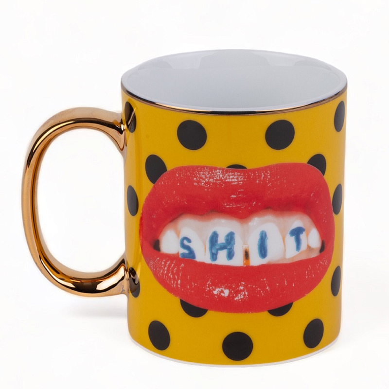 Кружка Seletti Shit Красный Золотой Черный Желтый Кружка Seletti Shit Красный Золотой Черный Желтый в Тюмени | Loft Concept