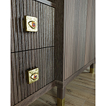 Большой шкаф с витриной Elsa Dreams Walnut варинант исполнения - 4 | Loft Concept в Тюмени