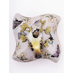 Шкатулка фиолетового цвета с рисунком бабочек и крышкой с фигуркой птицы на ветке Eden Garden варинант исполнения - 3 | Loft Concept в Тюмени