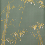 Обои ручная роспись Bamboo Golden on Blue grey dyed silk варинант исполнения - 2 | Loft Concept в Тюмени