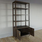 Стеллаж со стеклянными полками Elsa Dreams Walnut варинант исполнения - 3 | Loft Concept в Тюмени