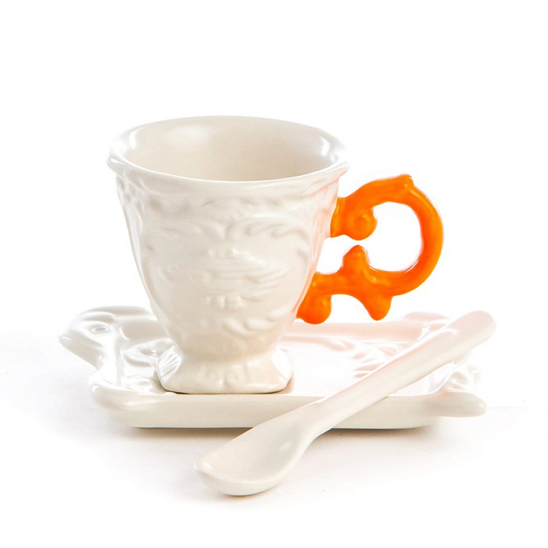 Кофейная пара Seletti I-Coffee Orange Белый Оранжевый Кофейная пара Seletti I-Coffee Orange Белый Оранжевый в Тюмени | Loft Concept