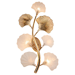 Бра в виде ветви с листьями белого и золотистого цвета Ariane Wall Lamp варинант исполнения - 1 | Loft Concept в Тюмени