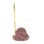 Часы настольные с шариковой металлической ручкой из натурального камня Stone Clock варинант исполнения - 6 | Loft Concept в Тюмени