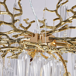 Люстра золотого цвета с декоративными ветками и длинными прозрачными стеклянными подвесами в форме сосулек Droplet Chandelier варинант исполнения - 8 | Loft Concept в Тюмени