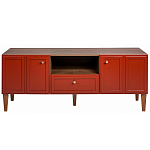 ТВ-тумба красная из массива бука с 2-мя дверками и ящиком Wenge Light варинант исполнения - 2 | Loft Concept в Тюмени