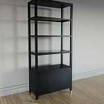 Стеллаж со стеклянными полками Elsa Dreams Black варинант исполнения - 6 | Loft Concept в Тюмени