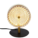 Настольная лампа с плафоном из рельефного стекла Peony Glass Bronze  варинант исполнения - 1 | Loft Concept в Тюмени