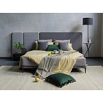 Кровать с большим мягким изголовьем Unity Grey Bed варинант исполнения - 6 | Loft Concept в Тюмени