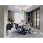 Люстра с двумя кольцами цвета хром и прозрачными хрустальными шарами по периметру Sacramento Transparent Balls Chandelier варинант исполнения - 11 | Loft Concept в Тюмени