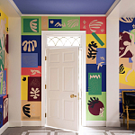 Обои ручная роспись в стиле Арт-деко Jazz Special Colourway on dyed silk with embroidery варинант исполнения - 2 | Loft Concept в Тюмени