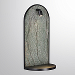 Настенный светильник зеленого цвета с черной рамкой овальной формы с полкой Herbarium  варинант исполнения - 1 | Loft Concept в Тюмени