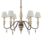 Люстра на металлическом основании с 6-ю белыми тканевыми абажурами Terrain варинант исполнения - 5 | Loft Concept в Тюмени