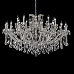 Люстра подвесная двухъярусная с 30-ю лампочками и прозрачными хрустальными подвесками на хромированном основании Crystal lamps варинант исполнения - 1 | Loft Concept в Тюмени