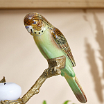 Подсвечник с двумя попугаями из фарфора на бронзовой ветке Eden Garden варинант исполнения - 3 | Loft Concept в Тюмени