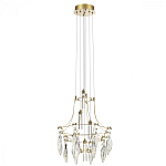 Люстра подвесная из металла с хрустальными подвесками прозрачного цвета Quasar 41 варинант исполнения - 5 | Loft Concept в Тюмени