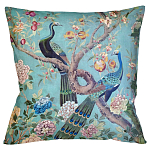 Подушка декоративная с изображением птиц в саду Chinoiserie Garden Two Peacocks Cushion варинант исполнения - 1 | Loft Concept в Тюмени