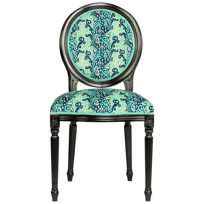 Стул из натурального бука Ikat Pattern бирюзовый Черный Бирюзовый Стул из натурального бука Ikat Pattern бирюзовый Черный Бирюзовый в Тюмени | Loft Concept