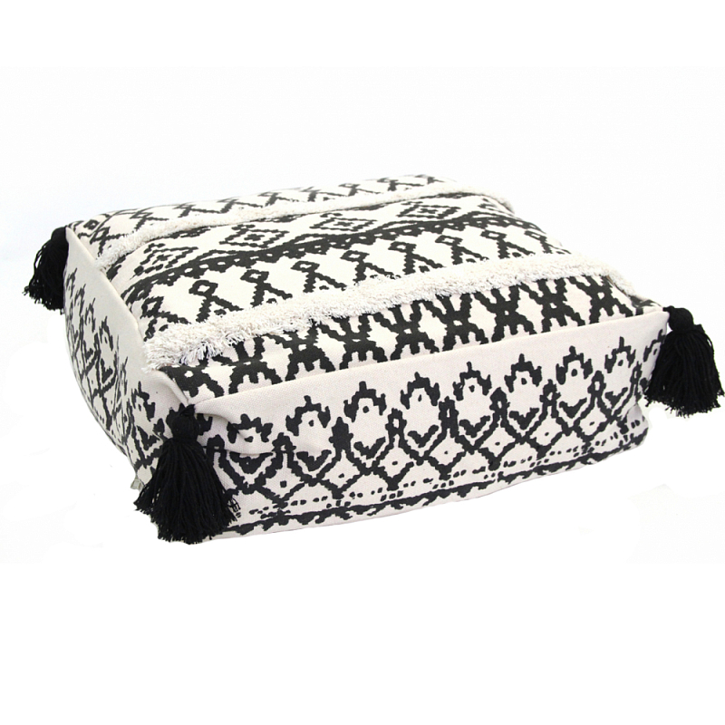 Пуф Black and White Fringe Черный Белый Пуф Black and White Fringe Черный Белый в Тюмени | Loft Concept