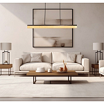 Подвесной светильник линейный из натурального камня Perfection of Geometry варинант исполнения - 8 | Loft Concept в Тюмени