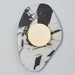 Бра с каменным черно-белым основанием и плафоном из стекла Shaw Marble Lighting варинант исполнения - 1 | Loft Concept в Тюмени