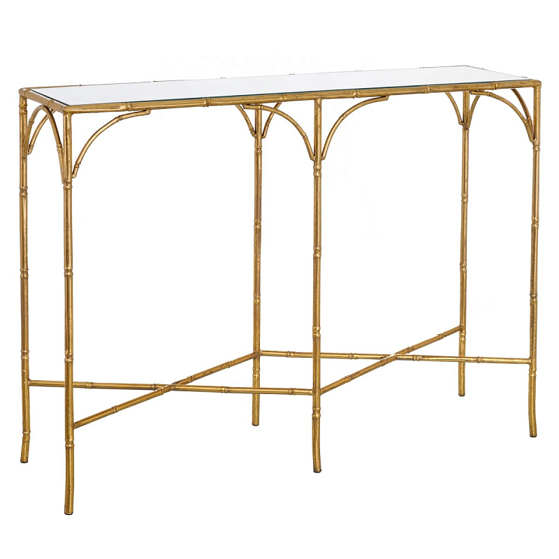 Консоль Metal Bamboo Console Золотой Прозрачное Стекло Консоль Metal Bamboo Console Золотой Прозрачное Стекло в Тюмени | Loft Concept