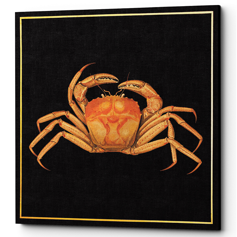 Постер Running Crab Poster Черный Оранжевый Постер Running Crab Poster Черный Оранжевый в Тюмени | Loft Concept