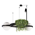 Подвесной светильник с 2-мя шарообразными плафонами и цилиндрическим спотом Light of Еyes варинант исполнения - 4 | Loft Concept в Тюмени