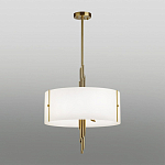 Люстра на штанге с белым круглым плафоном на бронзовом основании с вертикальным декором из металлических трубок Sohne варинант исполнения - 2 | Loft Concept в Тюмени