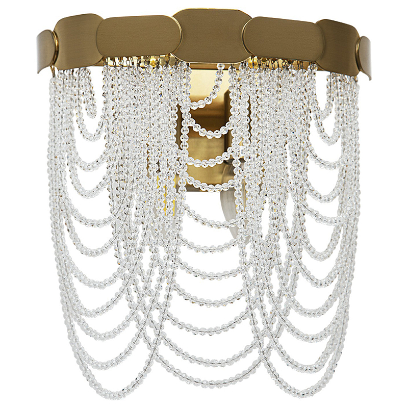 Бра с хрустальными подвесками Riche Crystal Metal Wall Lamp Латунь Прозрачный Бра с хрустальными подвесками Riche Crystal Metal Wall Lamp Латунь Прозрачный в Тюмени | Loft Concept