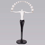 Торшер черно-белая статуэтка Девушка Girl Carries Light Balls варинант исполнения - 4 | Loft Concept в Тюмени