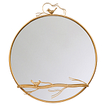 Зеркало настенное в раме золотого цвета с декором птица на ветке Mirror Portal варинант исполнения - 1 | Loft Concept в Тюмени