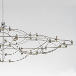 Люстра подвесная с тонкой металлической конструкцией цвета хром Quasar варинант исполнения - 3 | Loft Concept в Тюмени