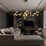 Люстра в виде золотой ветки с цветами и птичками Marvelous Garden варинант исполнения - 1 | Loft Concept в Тюмени