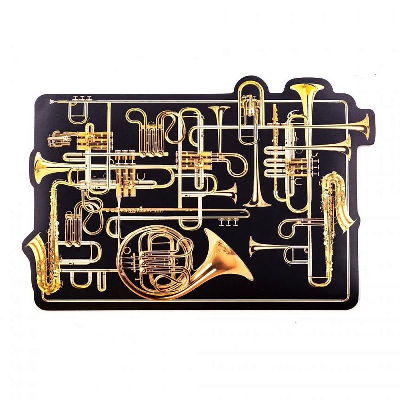 Салфетка под приборы Seletti Trumpets Черный Золотой Салфетка под приборы Seletti Trumpets Черный Золотой в Тюмени | Loft Concept