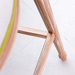 Барный стул золотистый из натурального бука с изображением птиц и цветов Blooming Birds варинант исполнения - 3 | Loft Concept в Тюмени