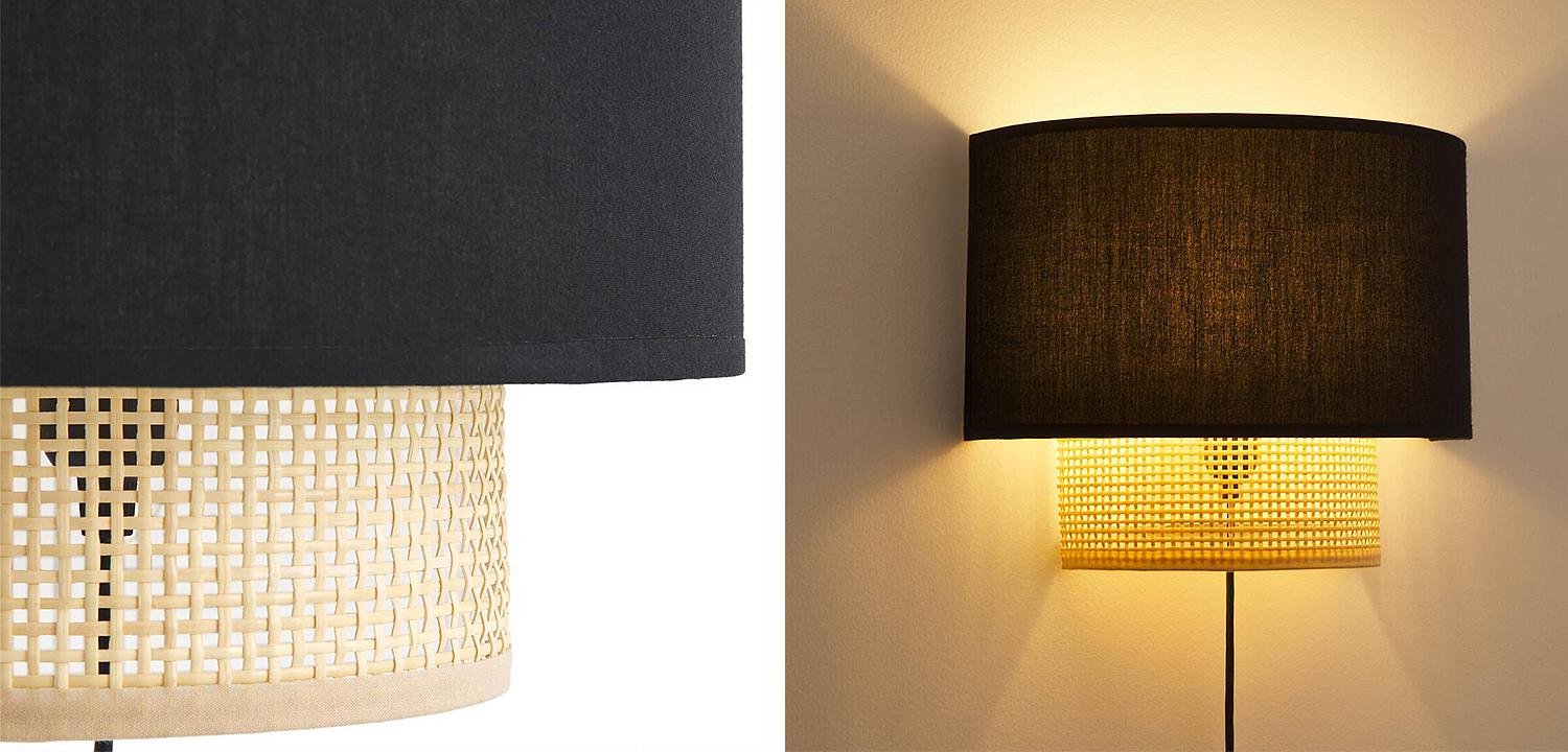 Бра Ottar Wicker Black lampshade Бра Ottar Wicker Black lampshade - Loft-Concept в Тюмени