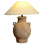 Настольная лампа керамическая с ручками и тканевым абажуром Eastern Tale варинант исполнения - 2 | Loft Concept в Тюмени