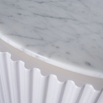 Тумба под телевизор белая овальная с мраморной столешницей Thoroughbass варинант исполнения - 3 | Loft Concept в Тюмени