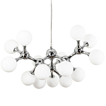 Люстра с плафонами из стеклянных шаров Pearls Suspension Chrome Chandelier варинант исполнения - 1 | Loft Concept в Тюмени
