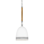 Подвесной светильник белый колоколообразный с декоративной обмоткой из веревки Hinkley варинант исполнения - 1 | Loft Concept в Тюмени