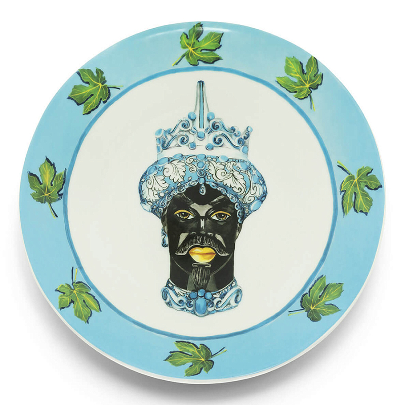 Тарелка Abhika PLATE MORO HEAD D 28,5 Голубой Зеленый Тарелка Abhika PLATE MORO HEAD D 28,5 Голубой Зеленый в Тюмени | Loft Concept