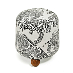 Пуф Wakonda с Круглыми ножками Черно-Белый орнамент варинант исполнения - 2 | Loft Concept в Тюмени