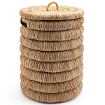 Плетеная корзина с крышкой из плетеного бананового дерева Zuwena Wicker Basket варинант исполнения - 1 | Loft Concept в Тюмени