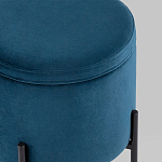 Синий пуф на черных ножках SANJAY варинант исполнения - 4 | Loft Concept в Тюмени