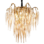 Люстра со стеклянными подвесками янтарного цвета Ambre Glass Chandelier 70 варинант исполнения - 1 | Loft Concept в Тюмени