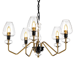  Люстра с 5-ю стеклянными плафонами в форме бокалов и угловыми кронштейнами Elstead Lighting варинант исполнения - 1 | Loft Concept в Тюмени