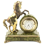 Часы настольные бронзовые с декором в виде коня Horse Stone Clock варинант исполнения - 3 | Loft Concept в Тюмени