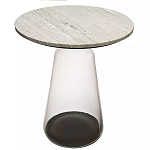 Кофейный столик с прозрачным основанием и столешницей с мраморным узором Transparent Base варинант исполнения - 1 | Loft Concept в Тюмени